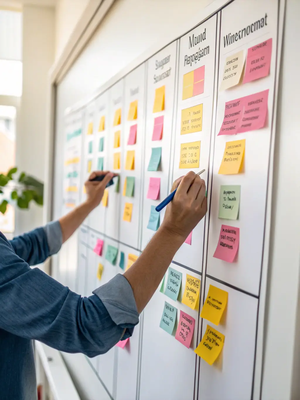 A project management board with timelines, tasks, and milestones, illustrating MYSTIKAL MAN RECORDS' expertise in managing complex artistic projects.
